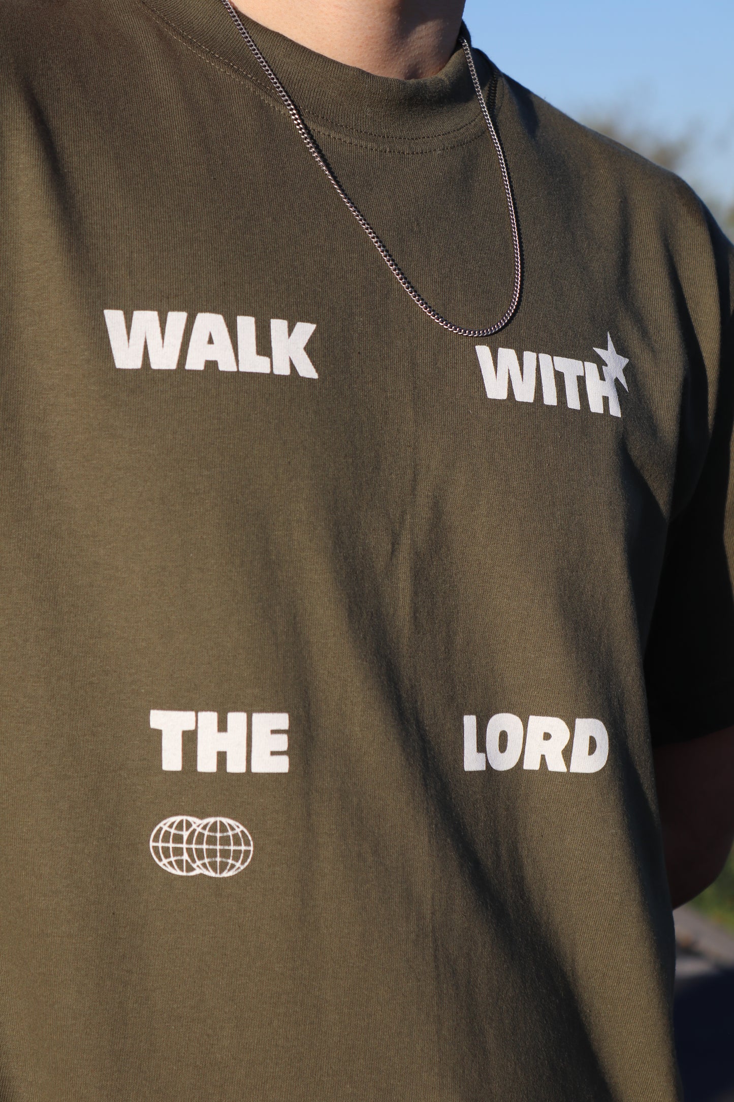 Walk With The Lord Heavyweight Tee - Olive Green