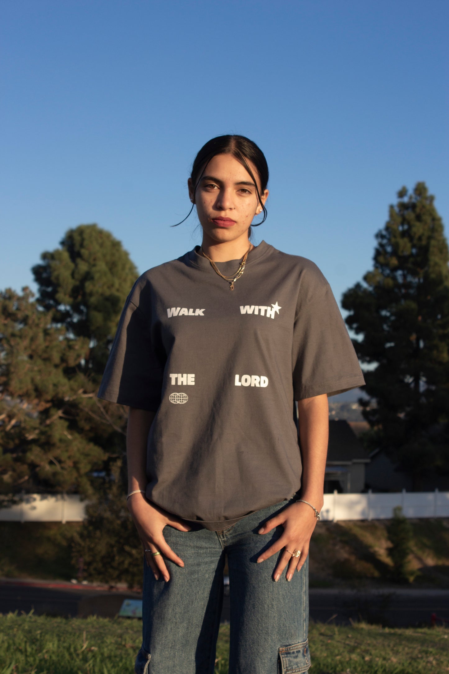 Walk With The Lord Heavyweight Tee - Charcoal