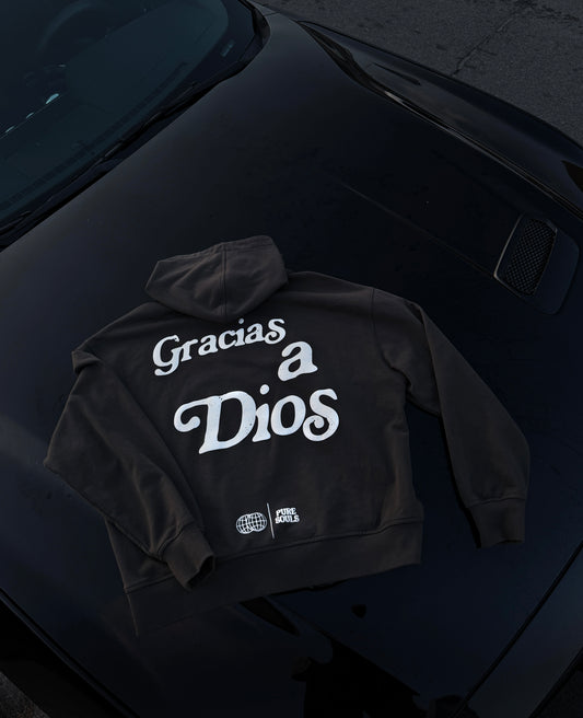 Dark Grey Heavyweight Gracias a Dios Hoodie